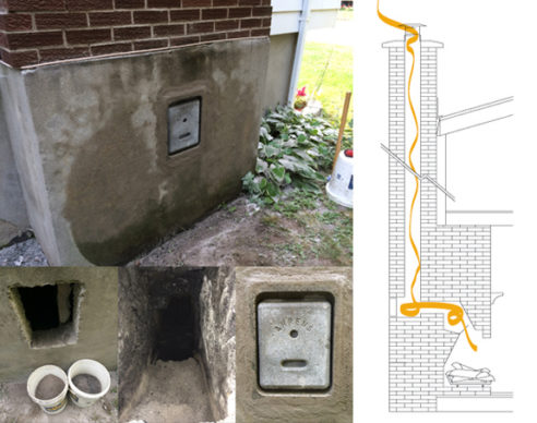 Install an insulated cleanout door